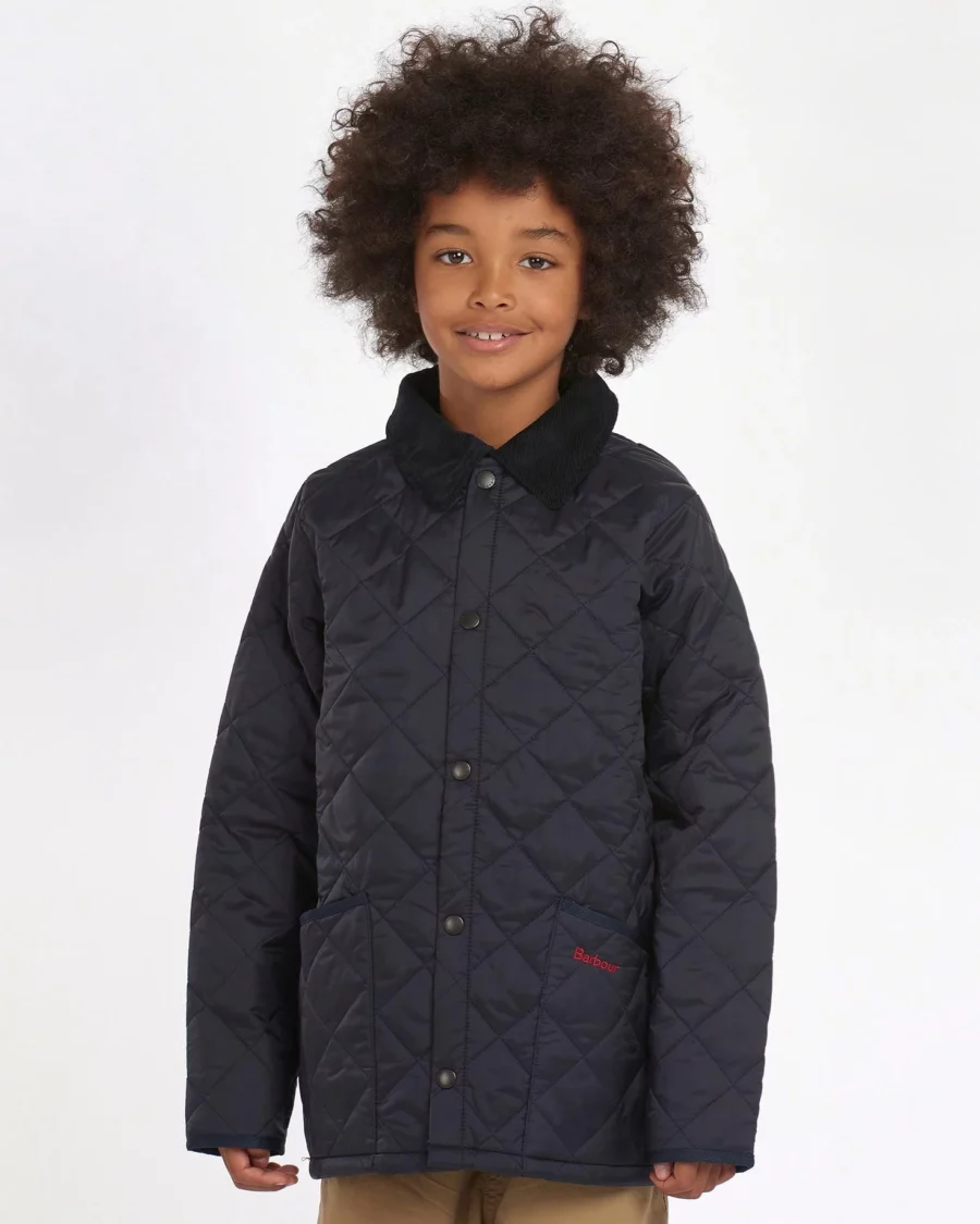 BARBOUR BOYS' LIDDESDALE QUILTED JACKET NAVY