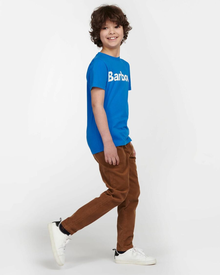 BARBOUR BOYS LOGO T-SHIRT FROST BLUE