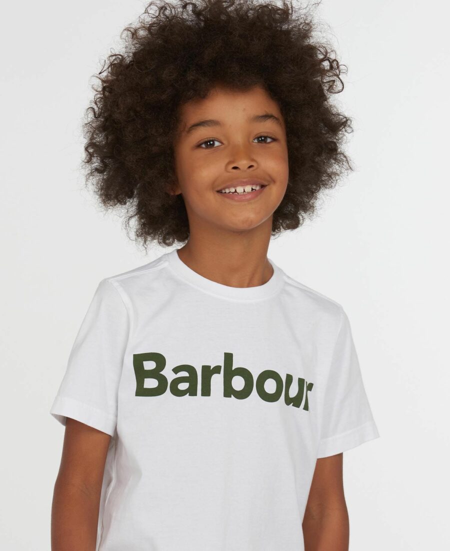 BARBOUR BOYS LOGO T-SHIRT WHITE