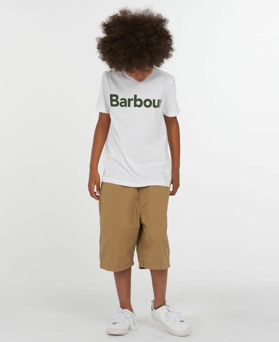 BARBOUR BOYS LOGO T-SHIRT WHITE