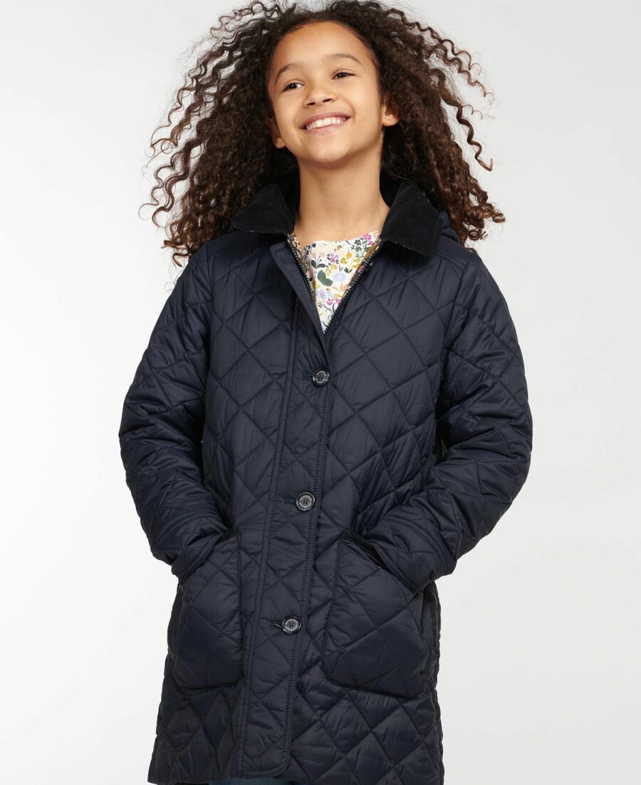 BARBOUR GIRLS LOVELL QUILTED JACKET NAVY