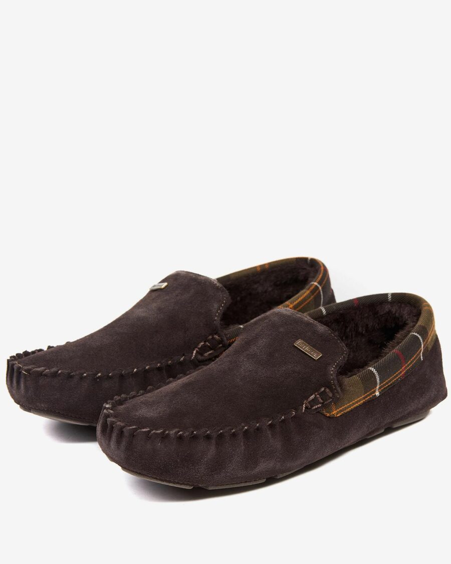 BARBOUR MONTY SLIPPERS BROWN
