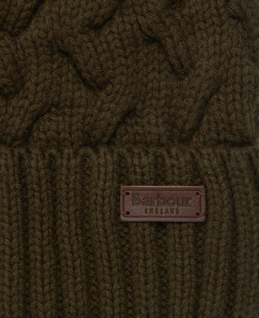 BARBOUR GAINFORD CABLE BEANIE OLIVE