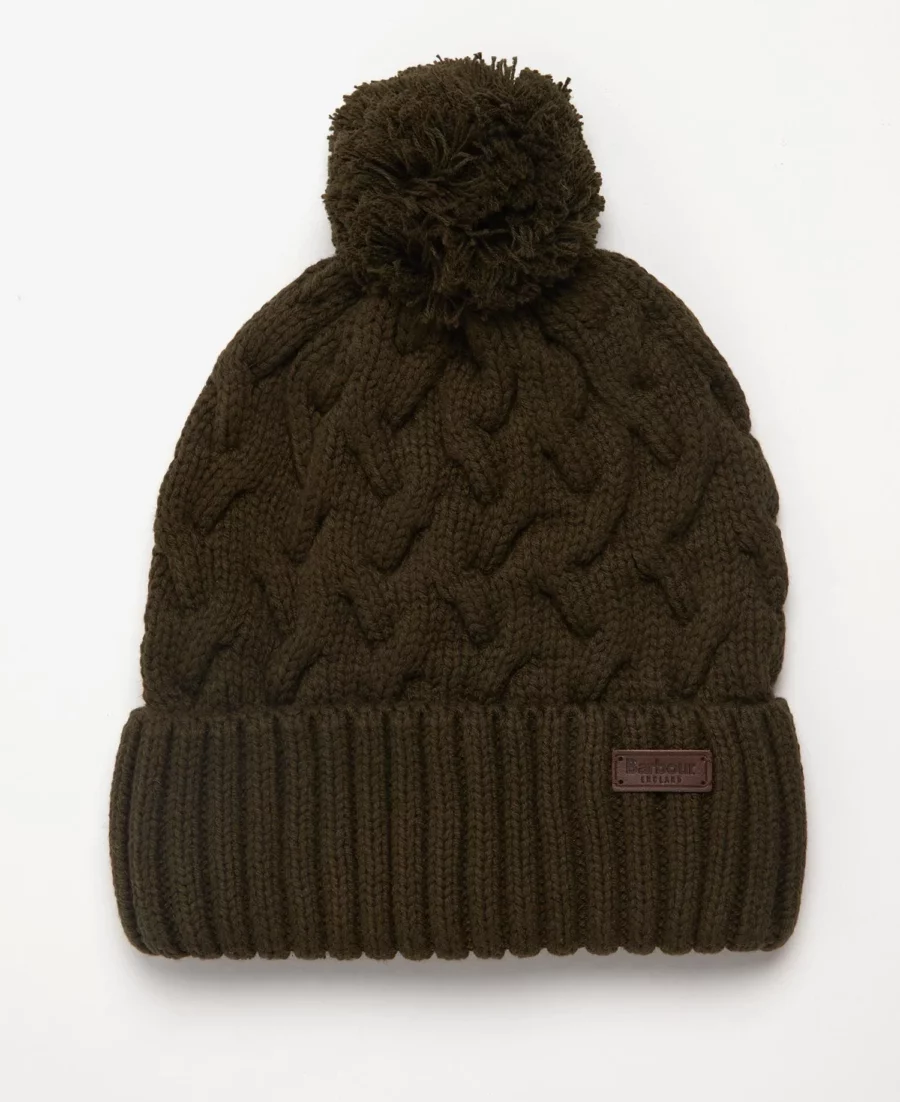 BARBOUR GAINFORD CABLE BEANIE OLIVE