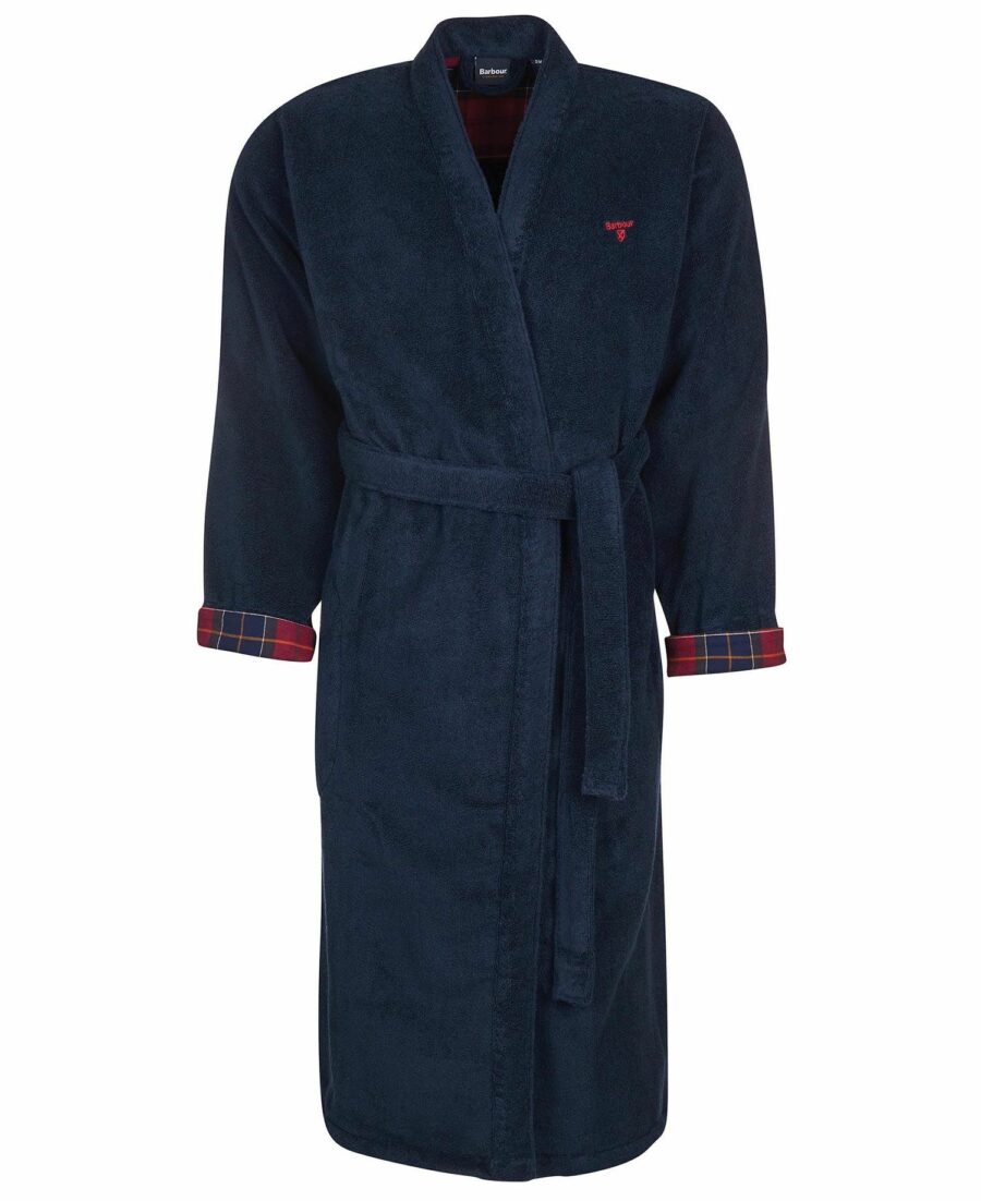 BARBOUR MENS LACHLAN DRESSING GOWN NAVY