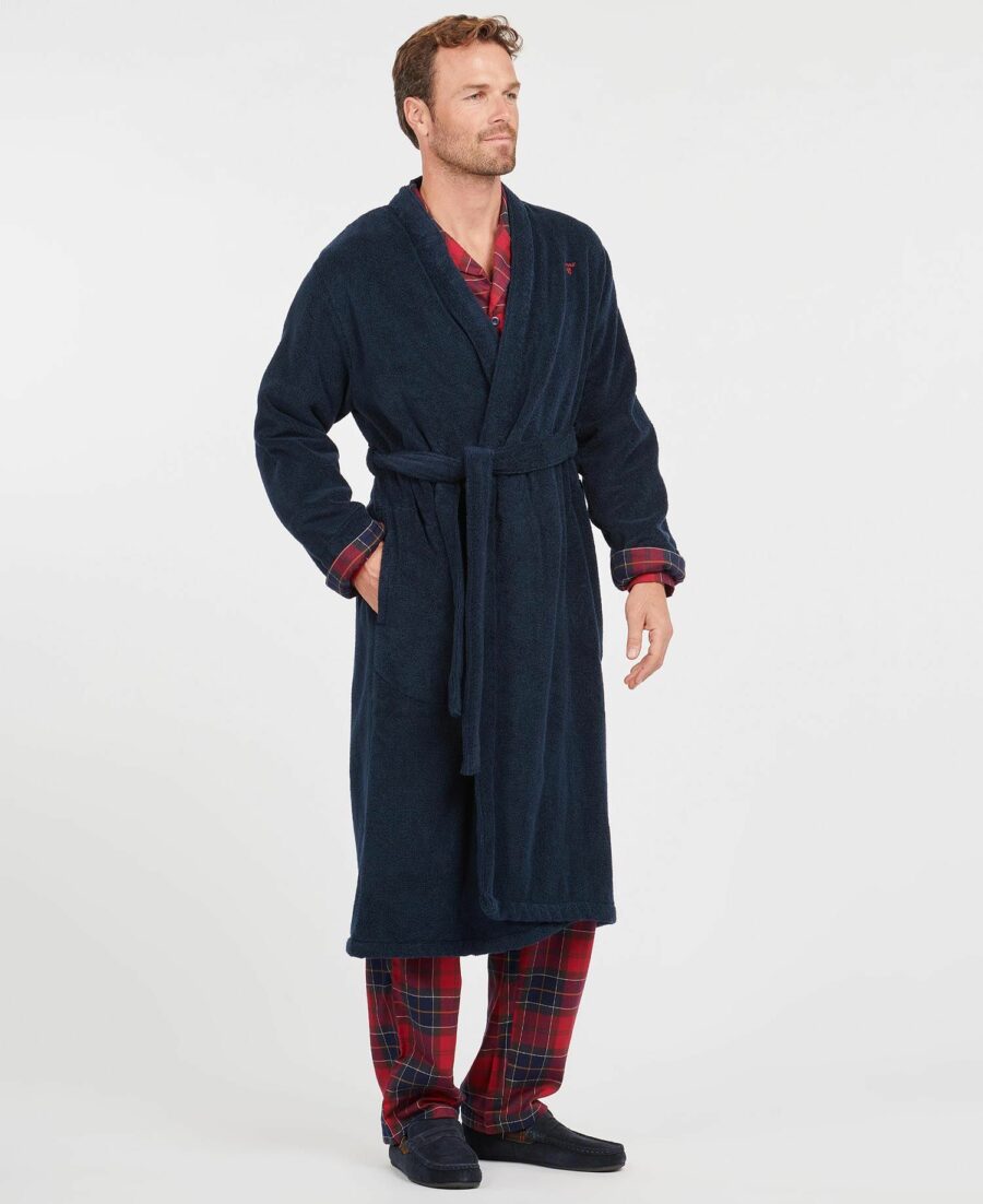 BARBOUR MENS LACHLAN DRESSING GOWN NAVY