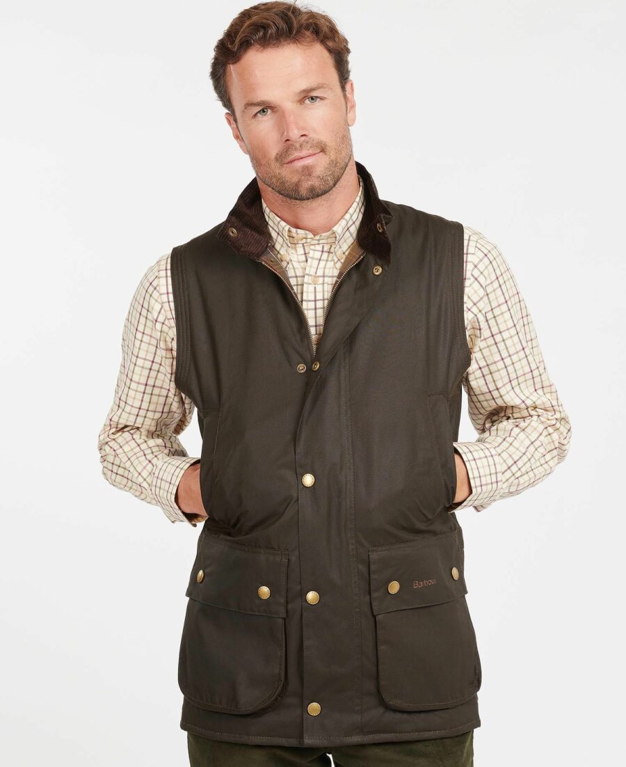 BARBOUR NEW WESTMORLAND WAX GILET OLIVE