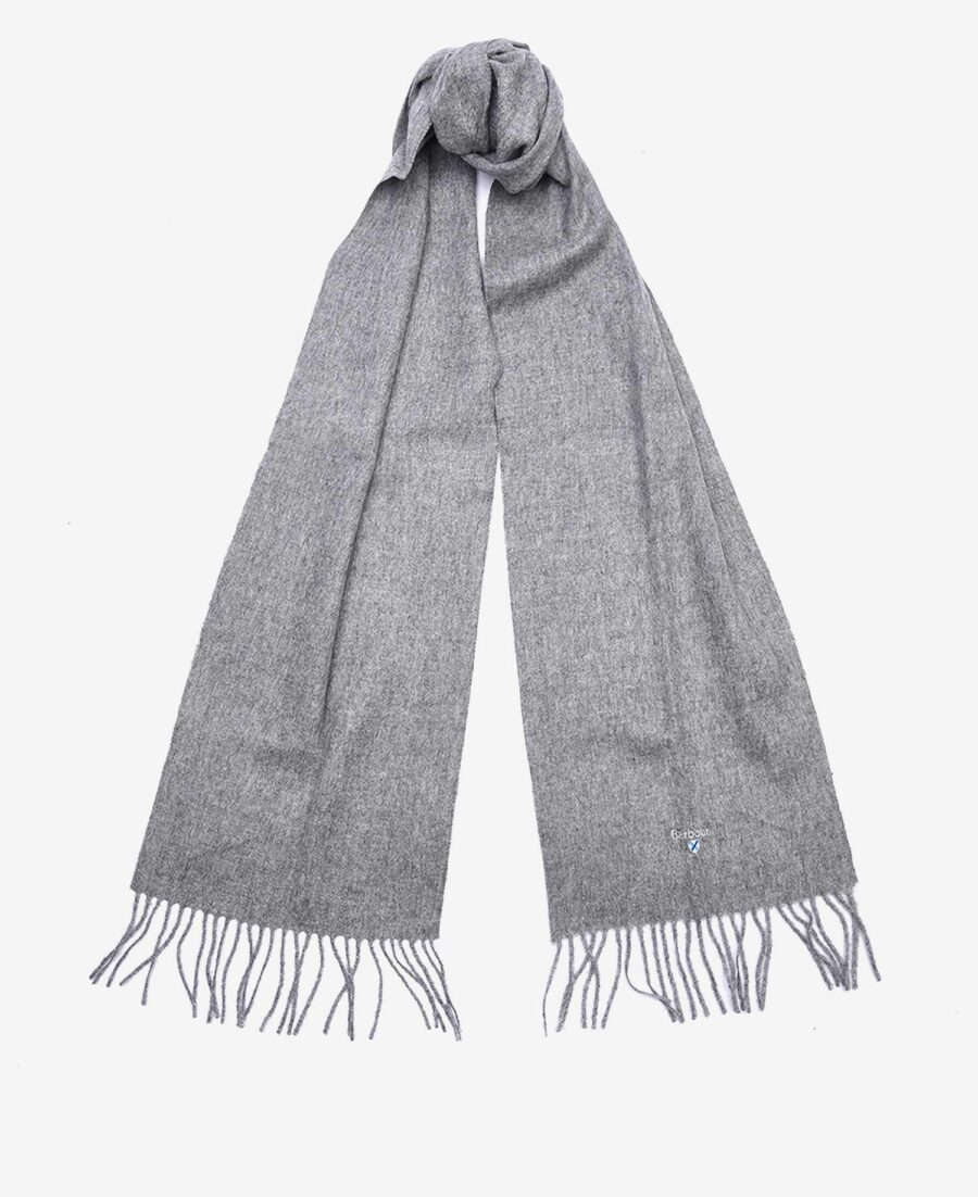 BARBOUR PLAIN LAMBSWOOL SCARF GREY