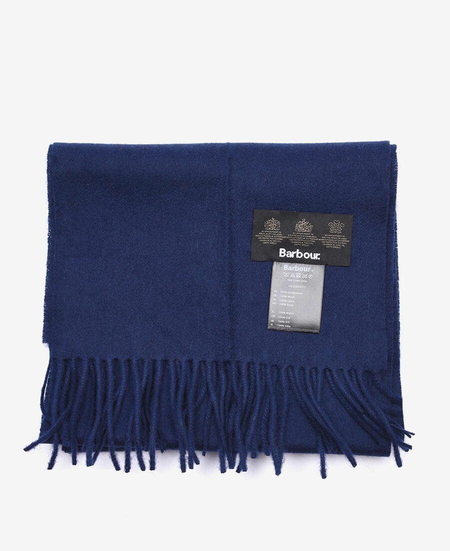 BARBOUR PLAIN LAMBSWOOL SCARF NAVY