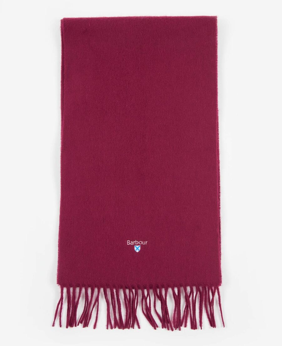 BARBOUR PLAIN LAMBSWOOL SCARF WINTER RED