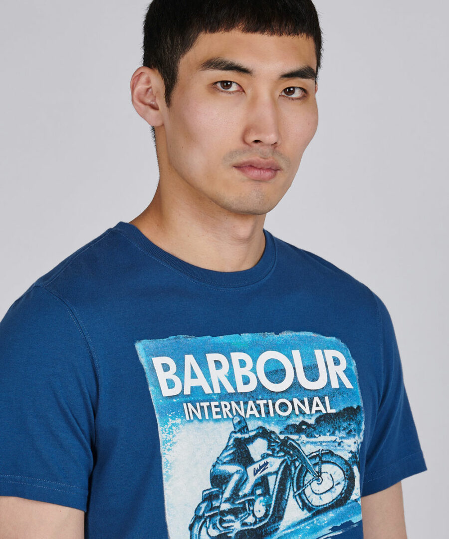 BARBOUR INTERNATIONAL ARCHIVE DOWNFORCE TEE MID BLUE