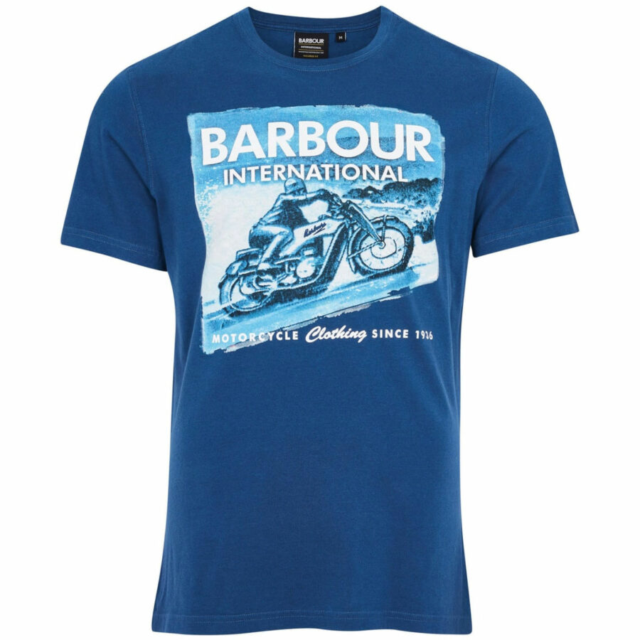 BARBOUR INTERNATIONAL ARCHIVE DOWNFORCE TEE MID BLUE