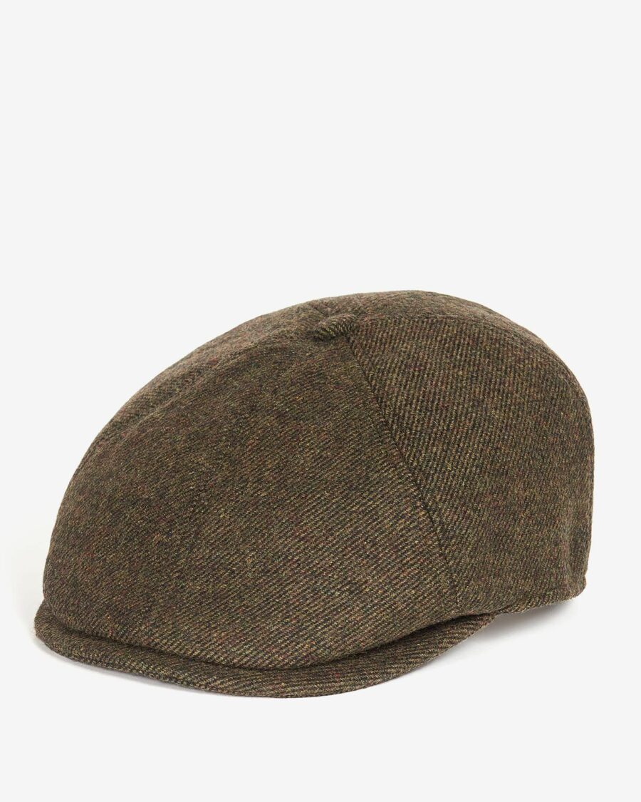 BARBOUR CLAYMORE BAKER BOY HAT-Olive Twill