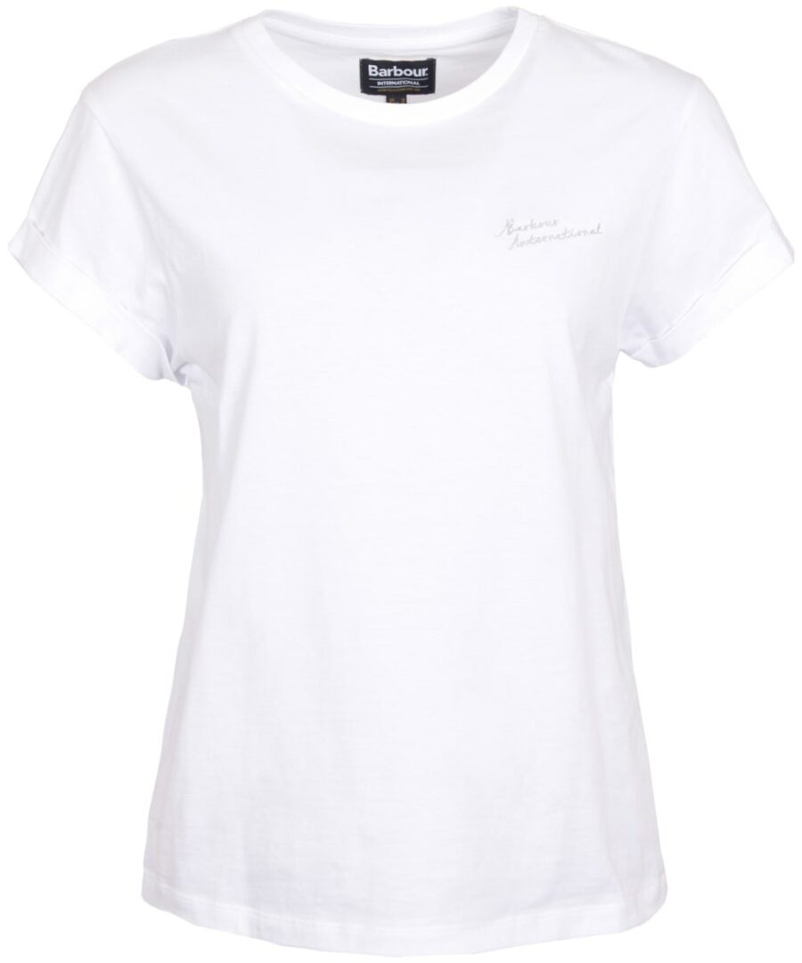Barbour International Chequer Tee: White