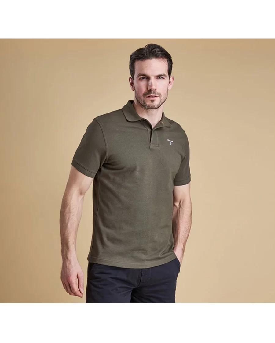 Barbour Sports Polo-Dk Olive