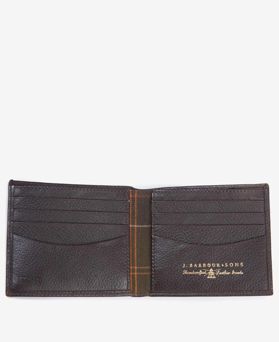 Barbour Amble Leather Billfold Wallet: Dark Brown