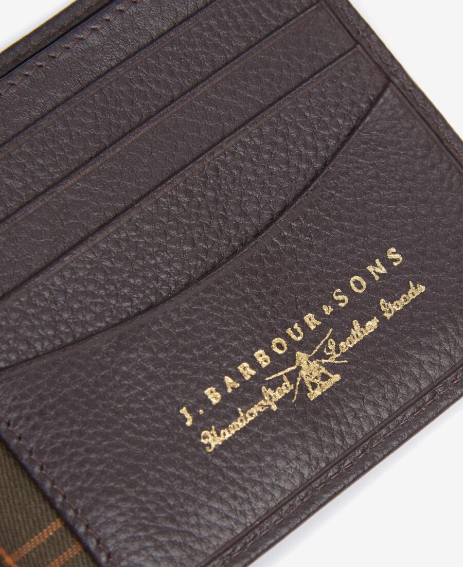 Barbour Amble Leather Billfold Wallet: Dark Brown