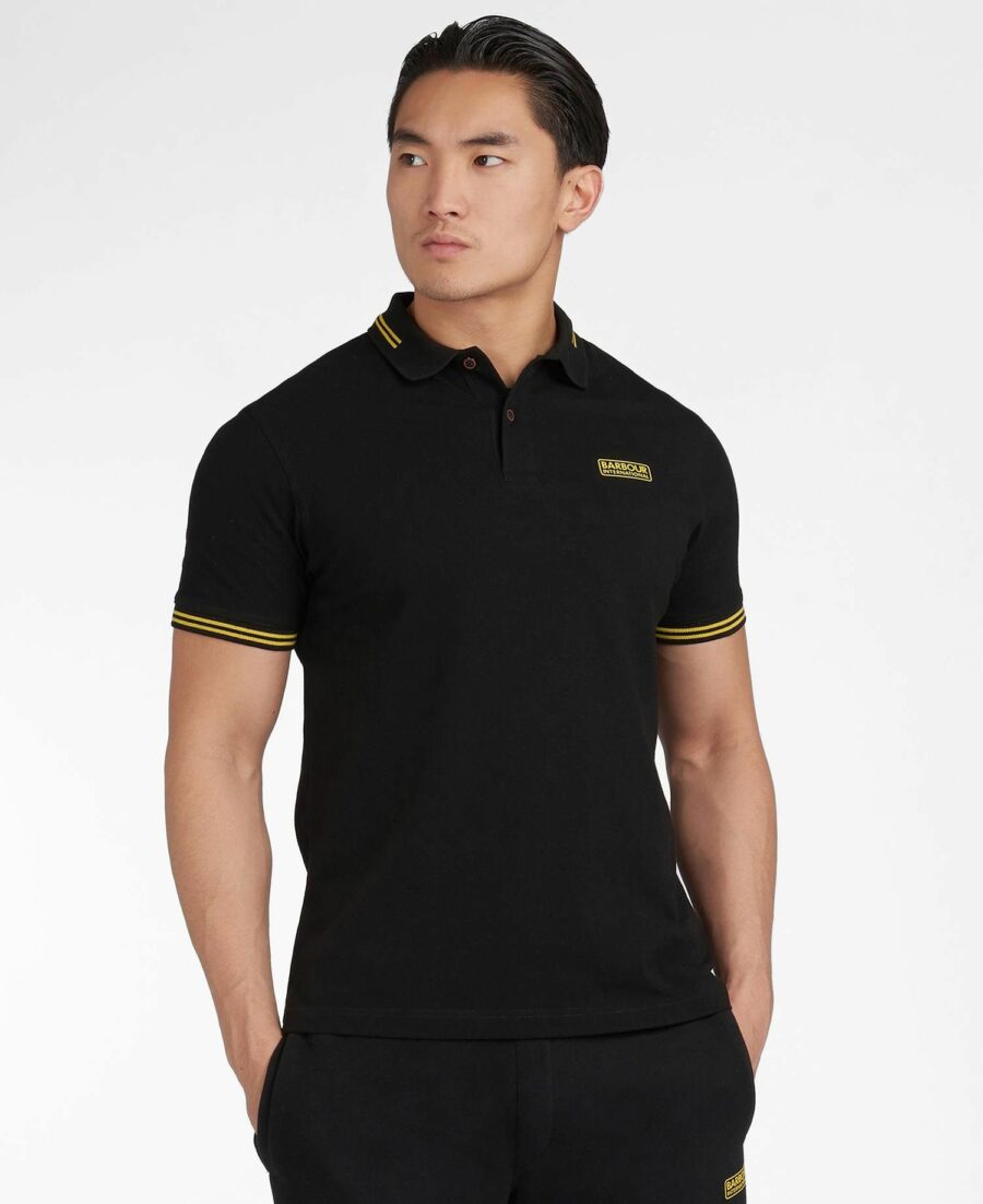 Barbour International Essential Tipped Polo- Black