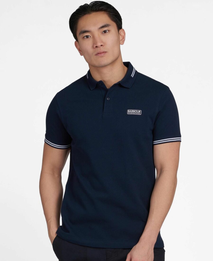 Barbour International Essential Tipped Polo- Navy