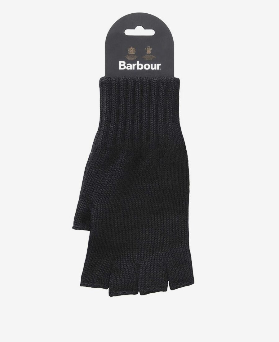 Barbour Fingerless Gloves: Black