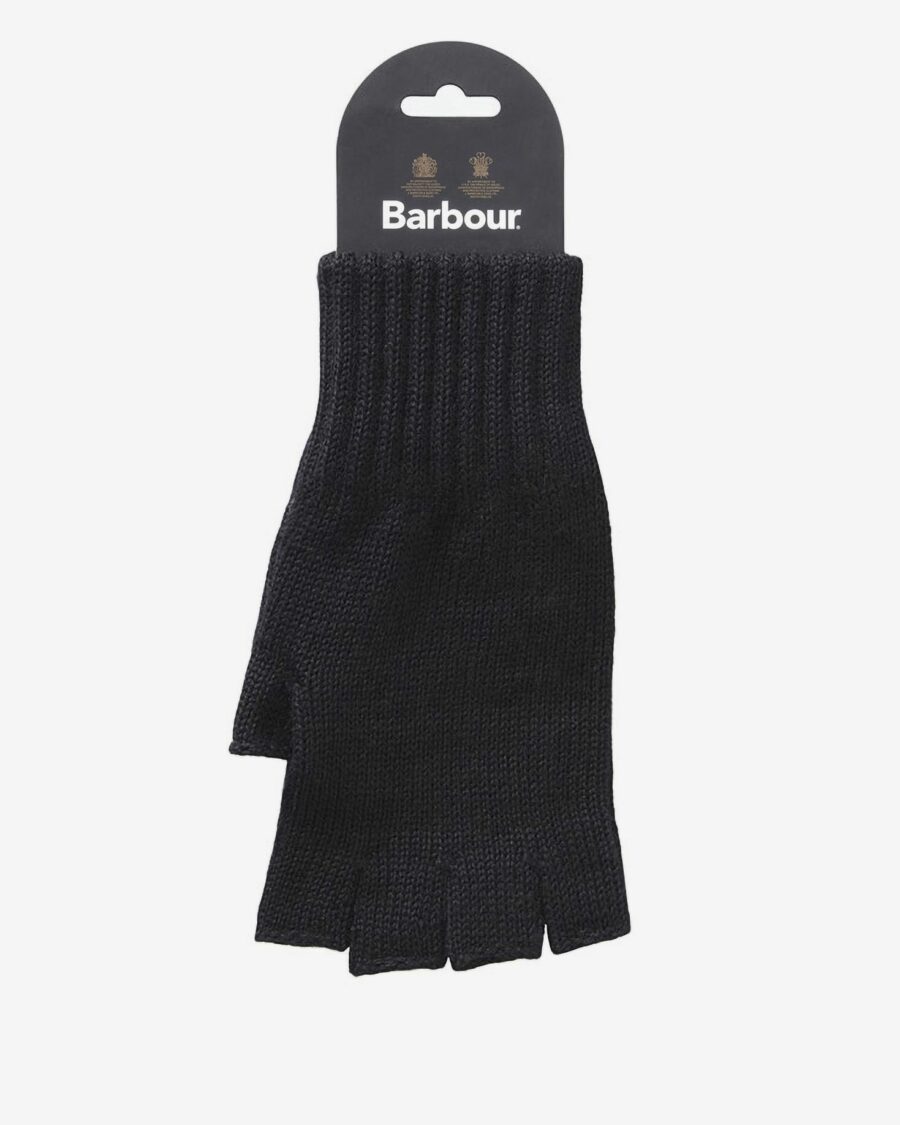 Barbour Fingerless Gloves: Black