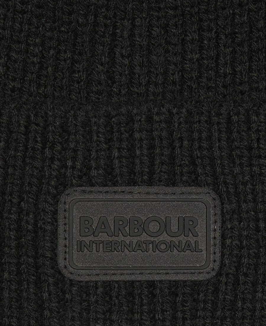 Barbour International Track Beanie & Scarf Giftset-Black