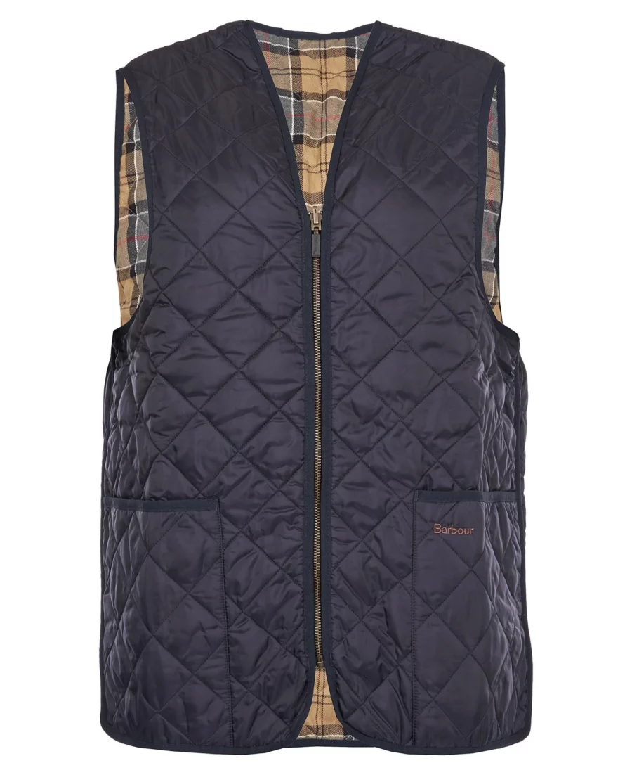 Barbour Quilted Waistcoat/Zip In Liner: Navy/Dress