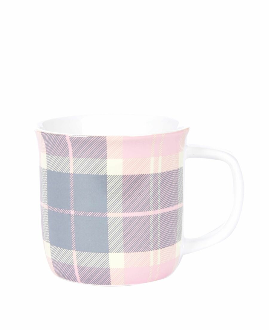 Barbour Tartan Mug: Pink/Grey Tartan