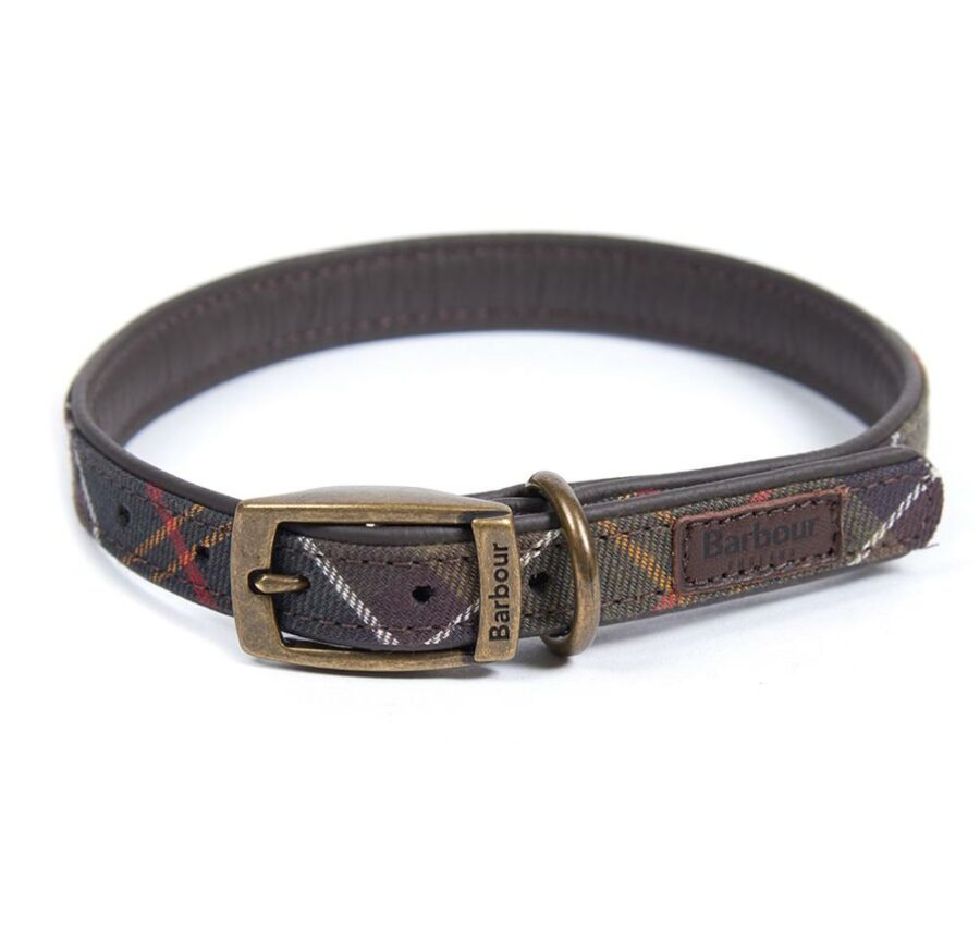 0.Barbour Tartan Leather Dog Collar: Classic Tartan