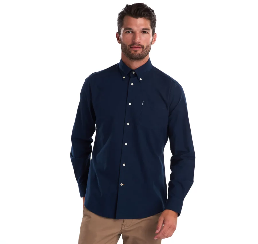 Barbour Oxford 1 Tailored Shirt: Navy