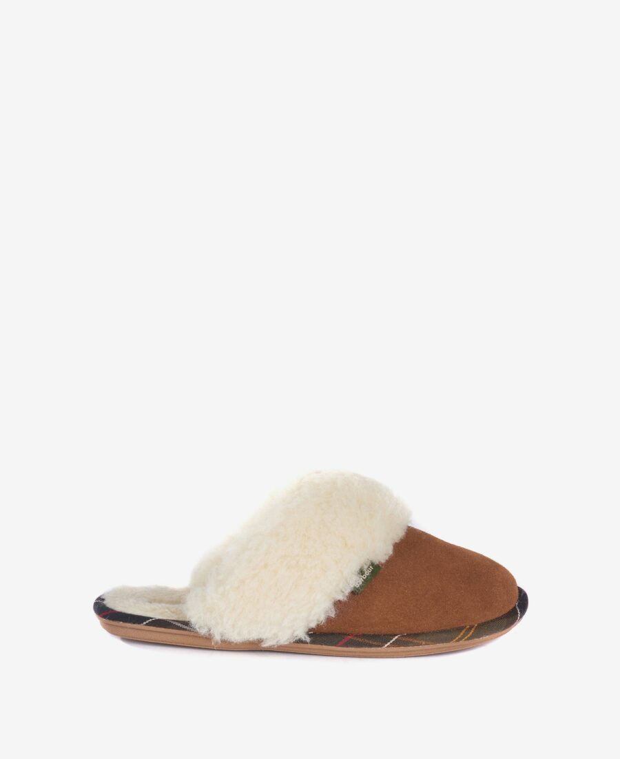 Barbour Lydia Mule Slippers- Camel Suede