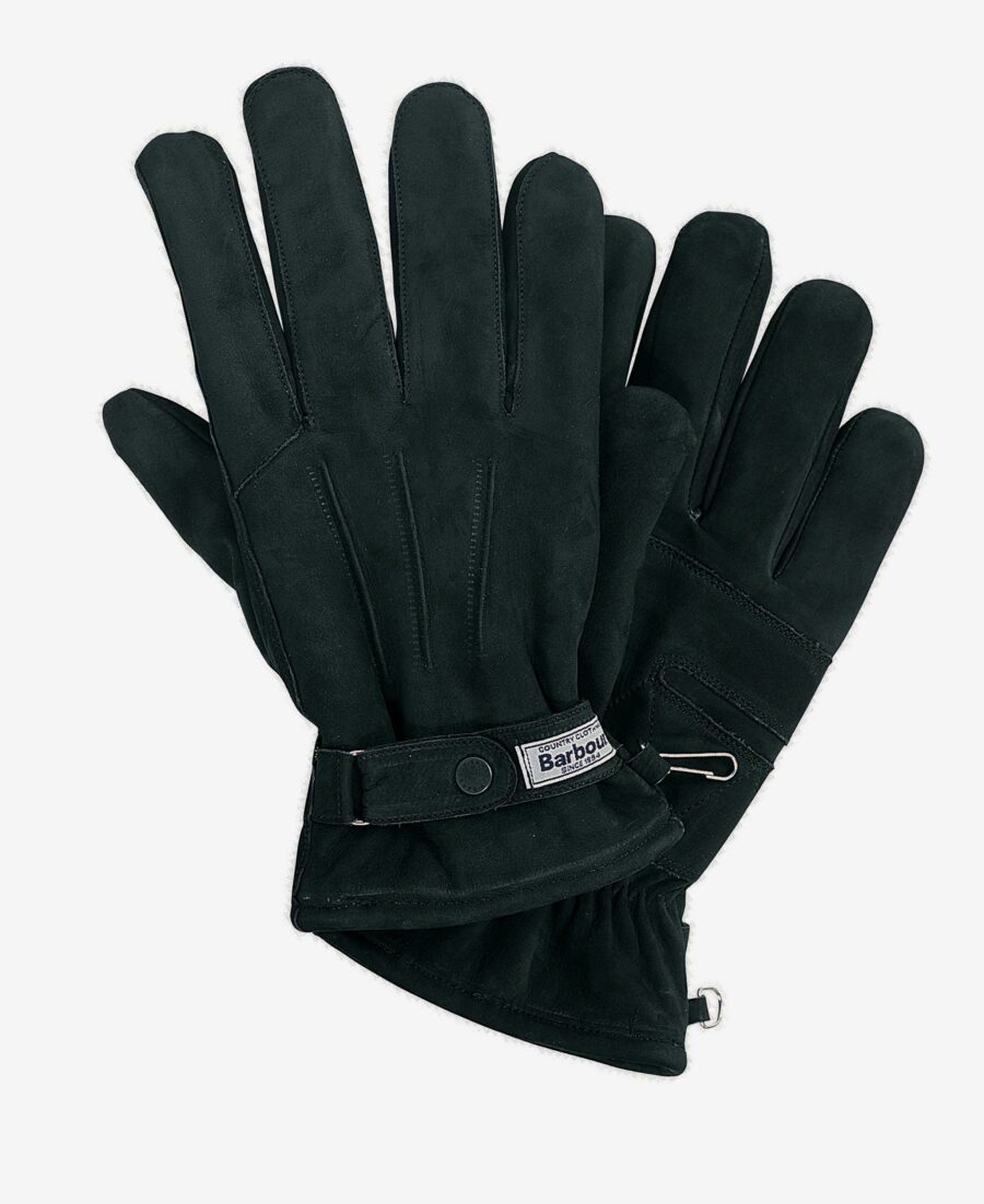 Barbour Insulated Leather Gloves-Black