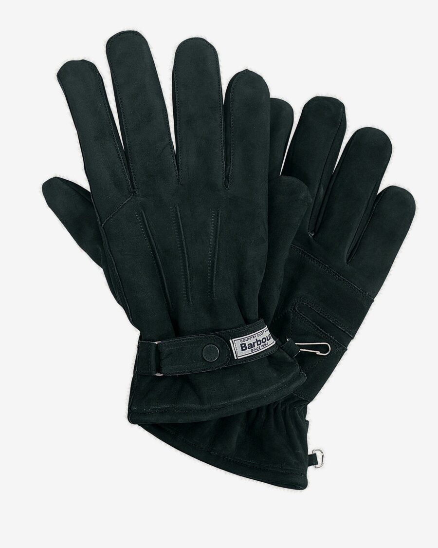 Barbour Insulated Leather Gloves-Black