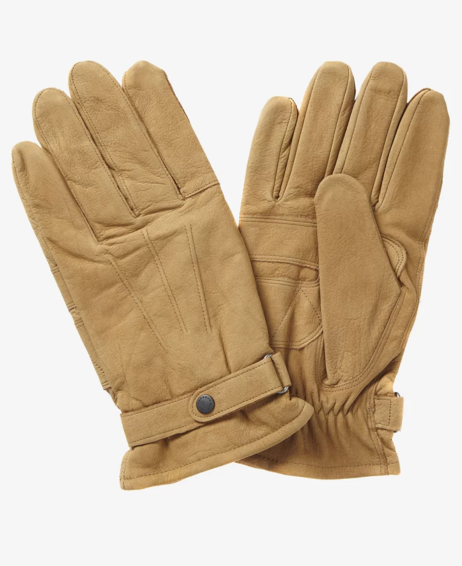 Barbour Insulated Leather Gloves-Tan