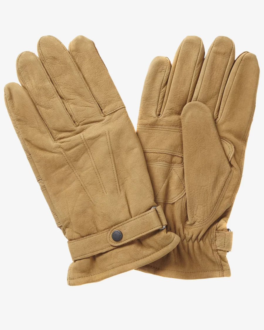Barbour Insulated Leather Gloves-Tan