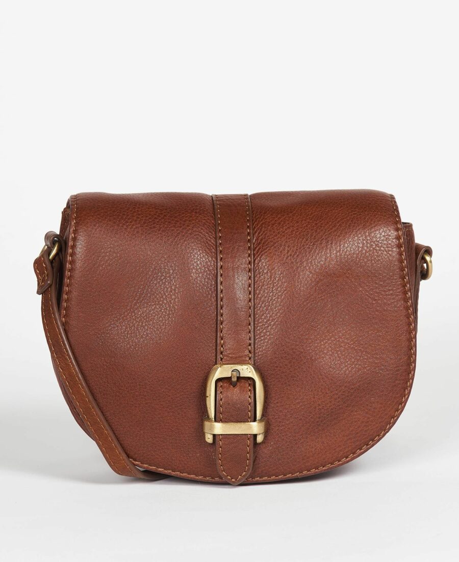 Barbour Laire Leather Saddle Bag-Brown