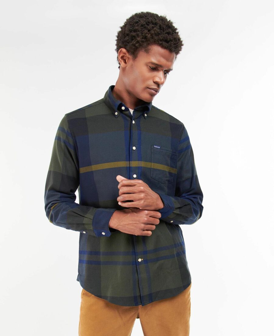 Barbour Dunoon Tailored Shirt-Olive Night