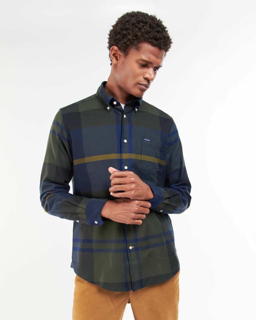 Barbour Dunoon Tailored Shirt-Olive Night