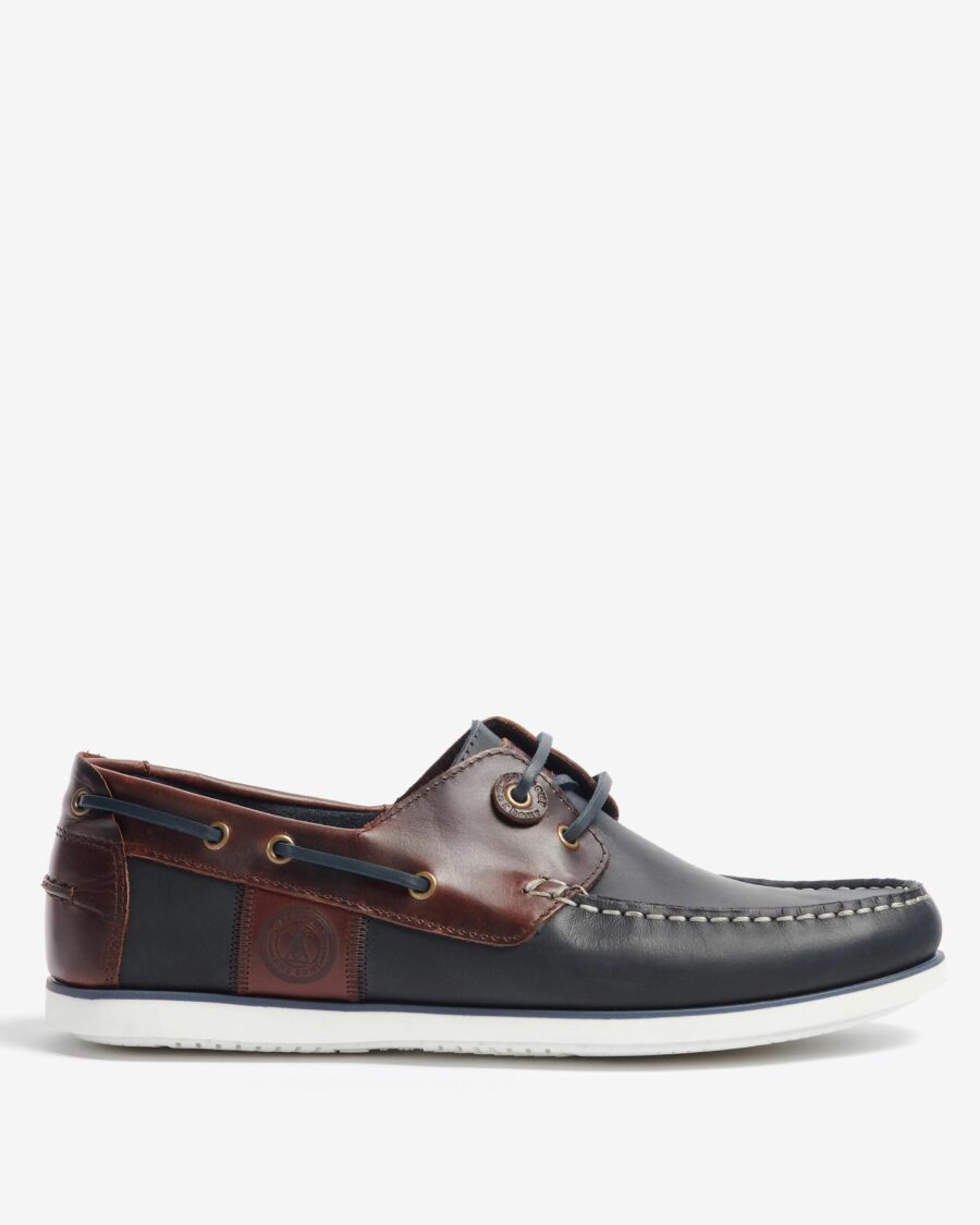 Barbour Wake Boat Shoes-Navy/Brown
