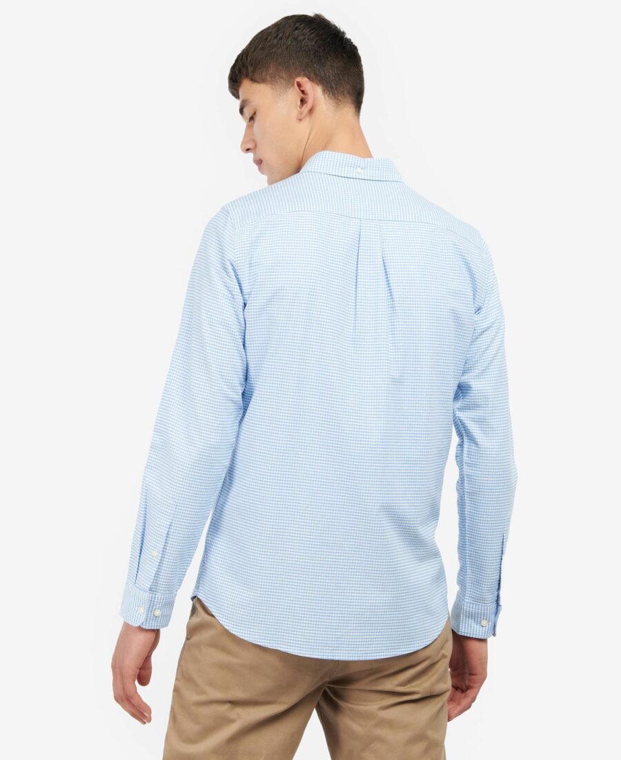 Barbour Gingham Oxtown Tailored Shirt-Sky Blue