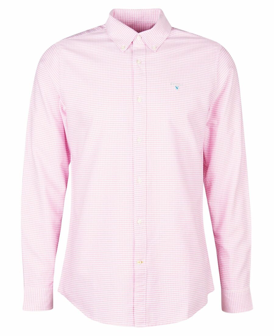 Barbour Gingham Oxtown Tailored Shirt-Classic Pink