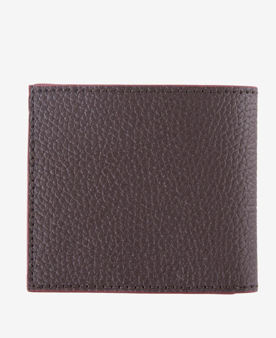 Barbour Grain Leather Billfold Wallet-Dark Brown