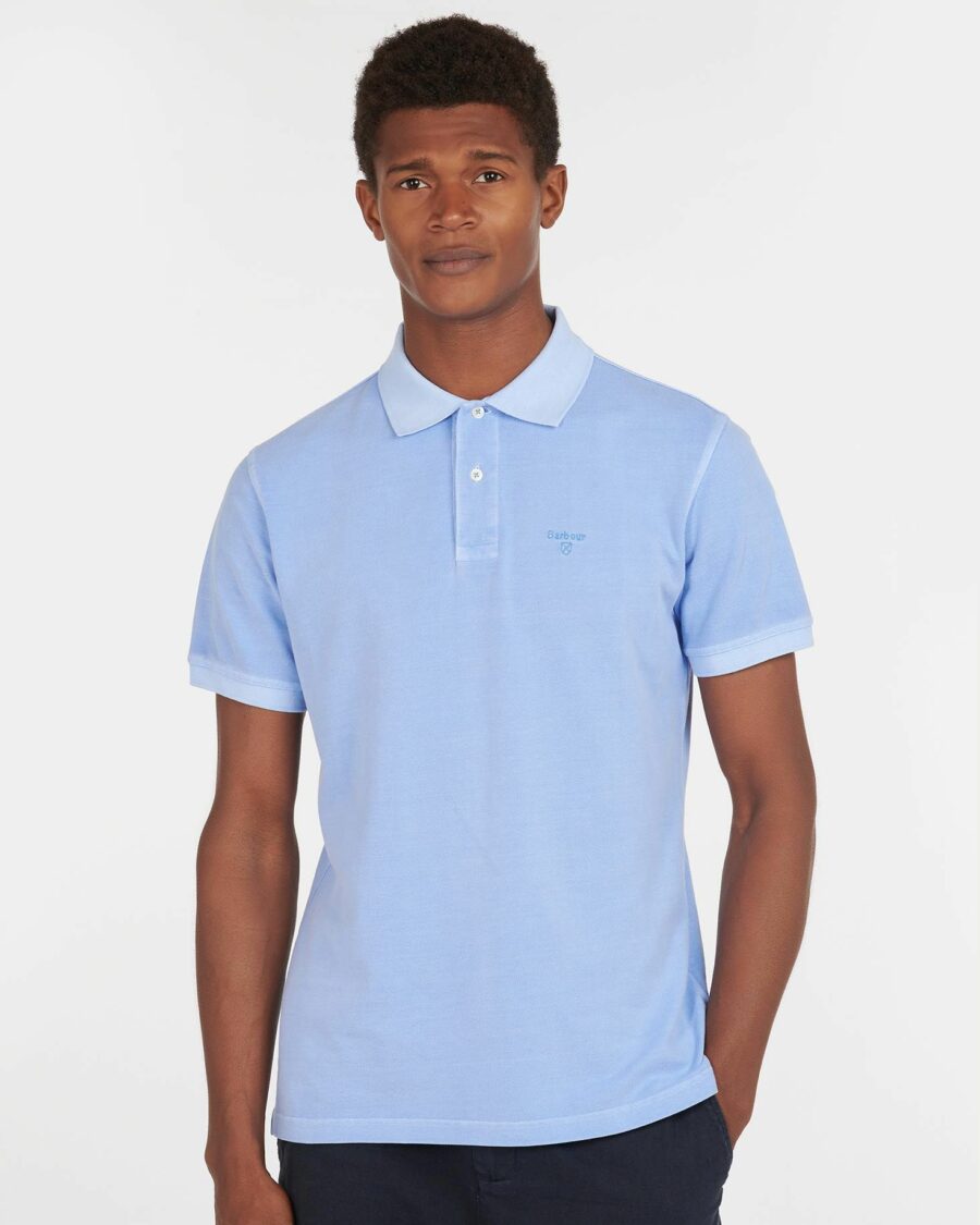 Barbour Washed Sports Polo Shirt-Sky