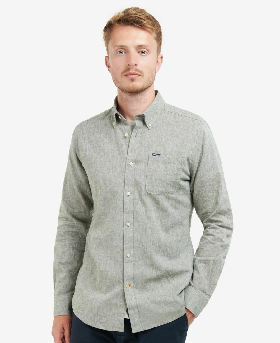 Barbour Nelson Tailored Shirt-Bleached Olive