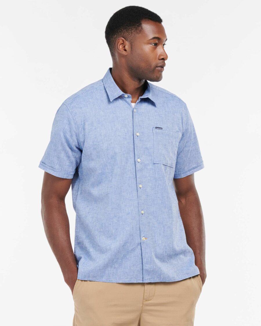 Barbour Nelson Short Sleeve Summer Shirt-Blue