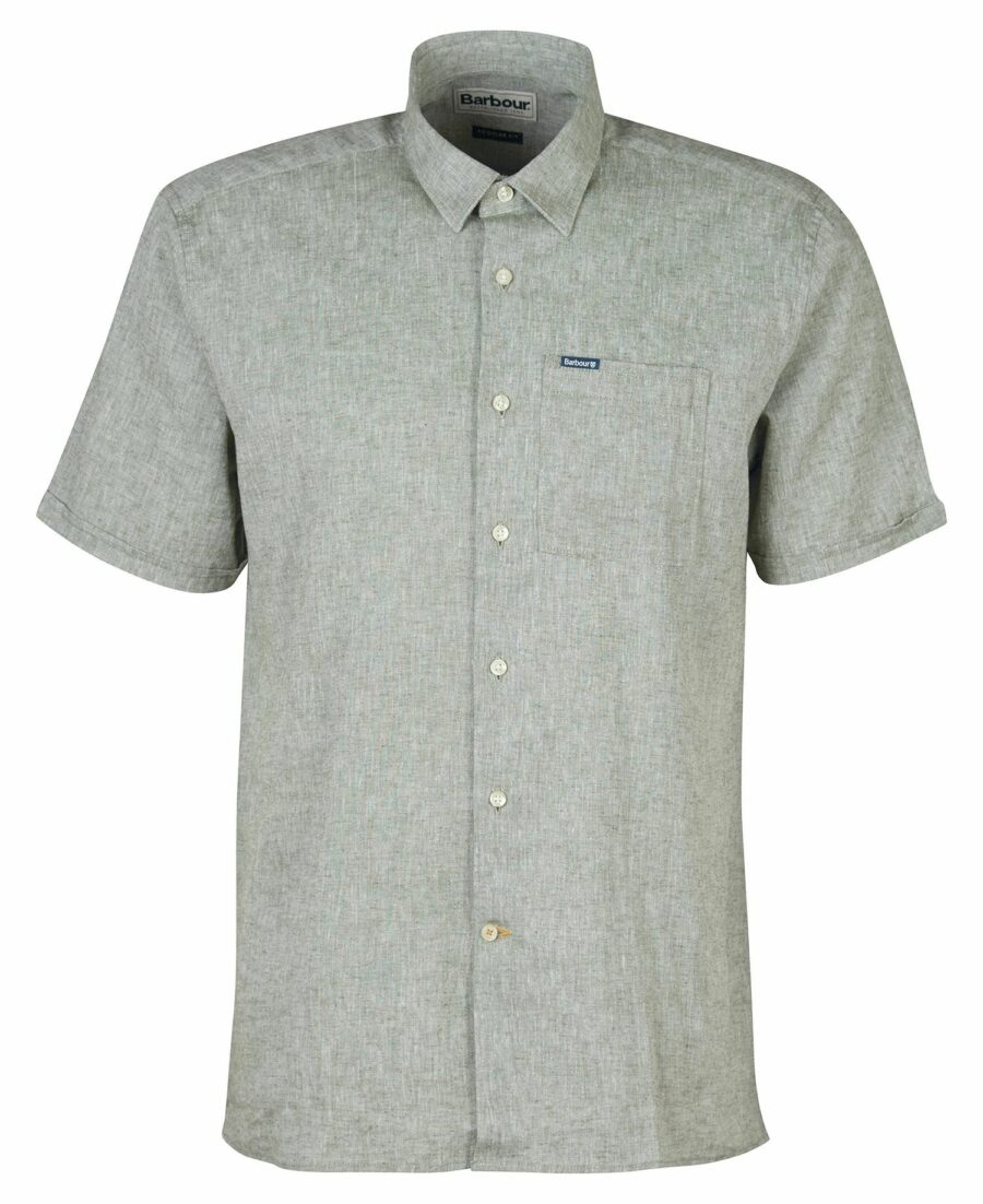 Barbour Nelson Short Sleeve Summer Shirt-Bleached Olive