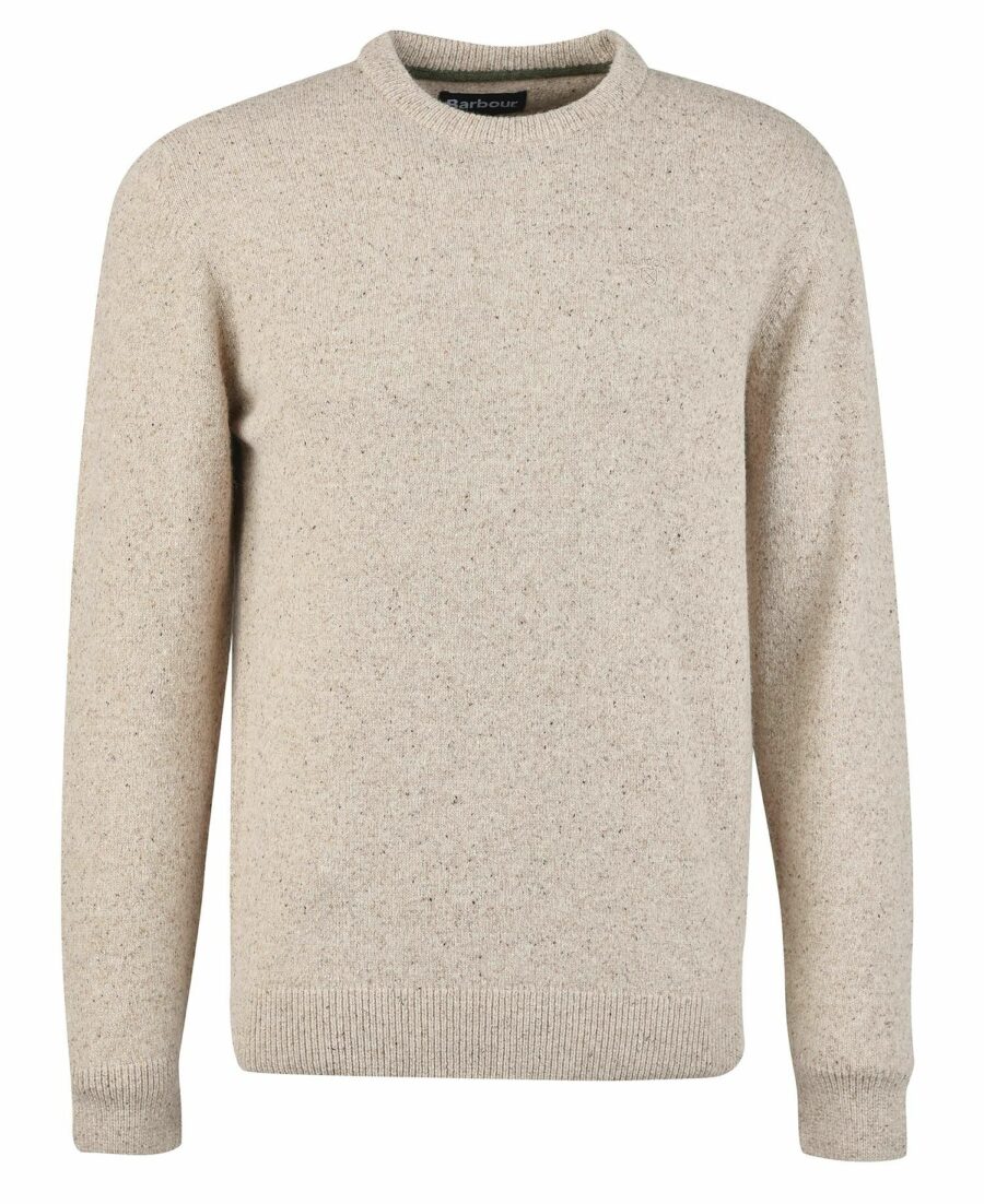 Barbour Essential Tisbury Crew Neck Sweater-Stone