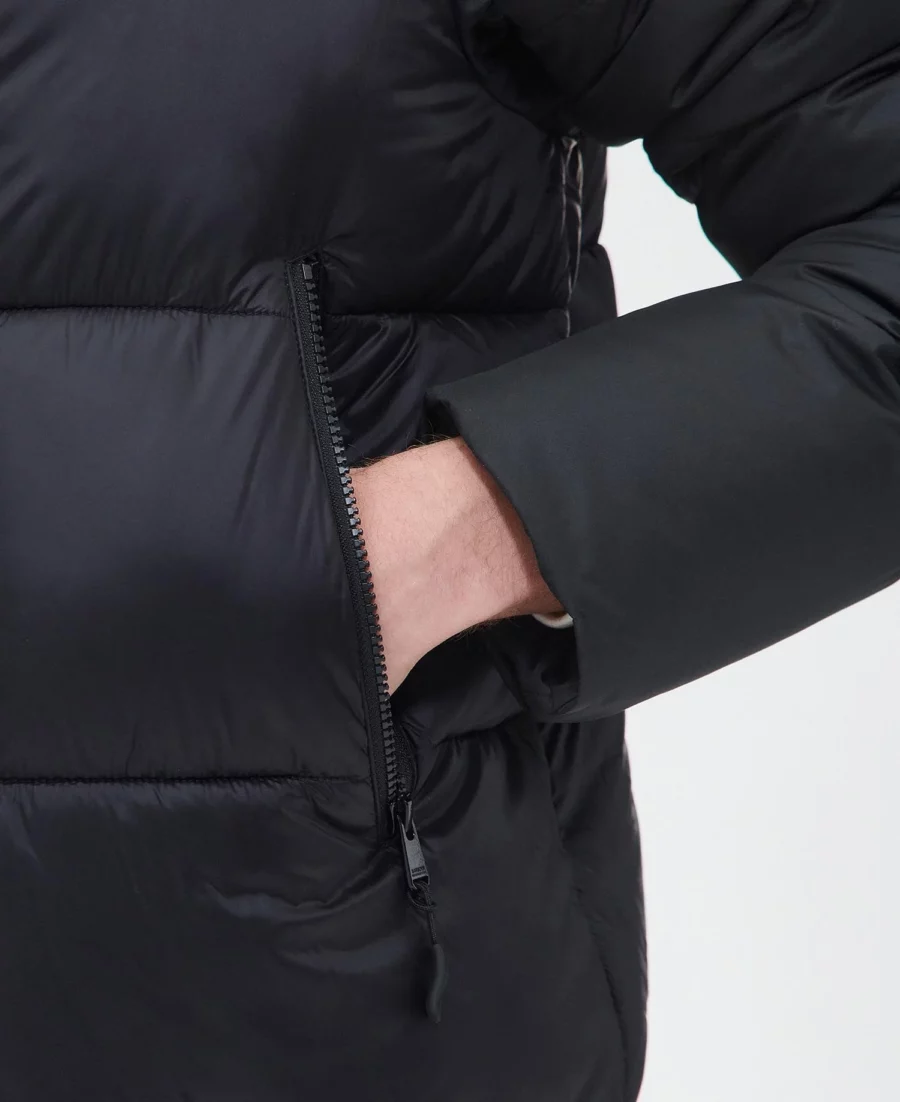 Men's Barbour International Hoxton Parka Quilted Jacket-Black