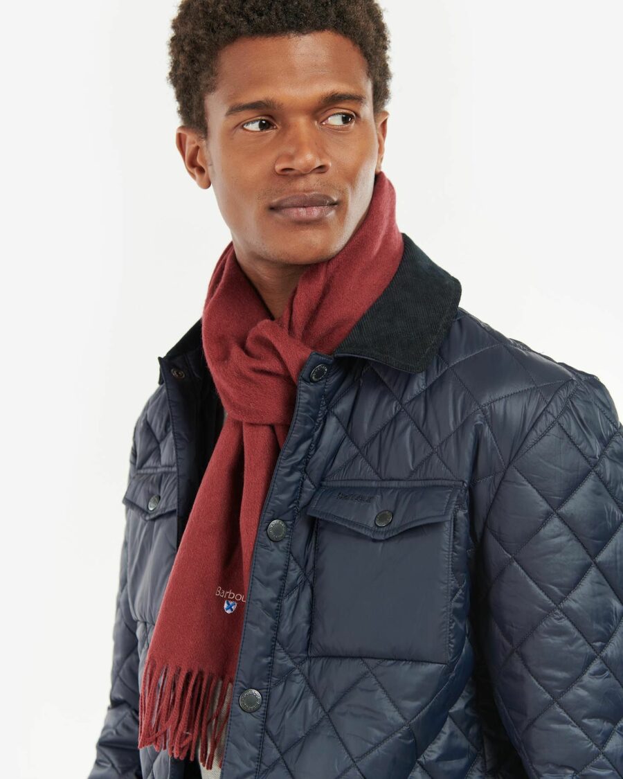 Barbour Plain Lambswool Scarf-Port Red
