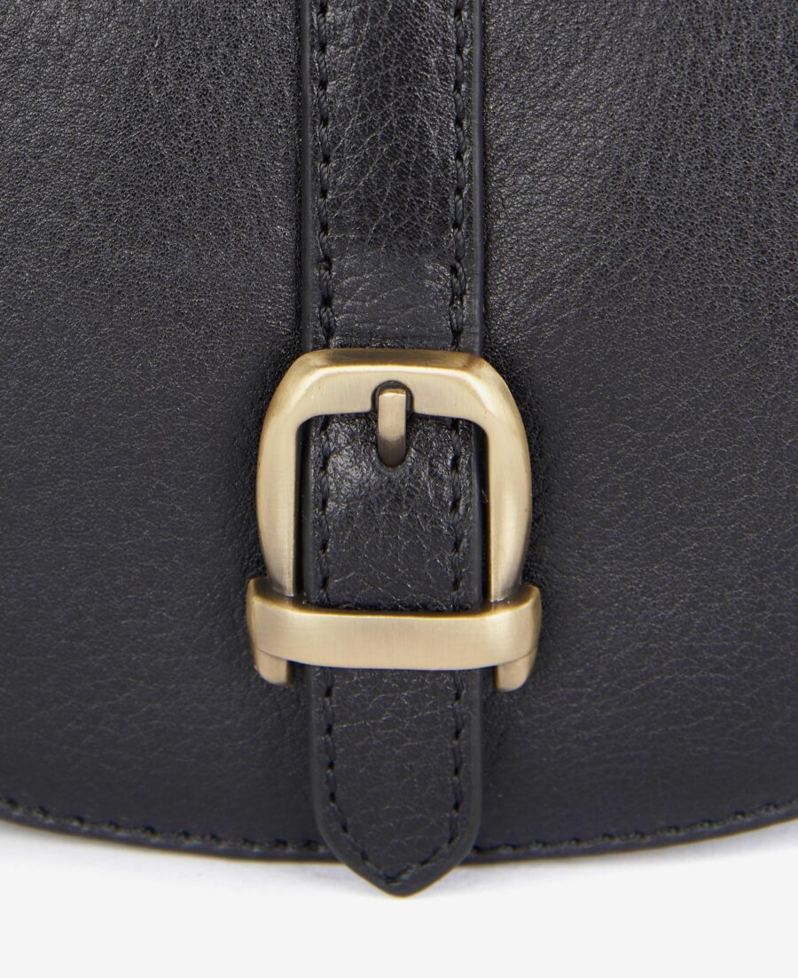 WOMEN’S BARBOUR LAIRE LEATHER SADDLED BAG-BLACK